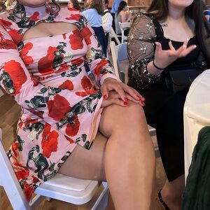 Red rose mini dress